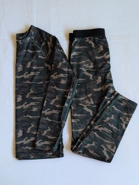Athletic Works Boys Camo Base Layer Thermal Set S 6 EUC